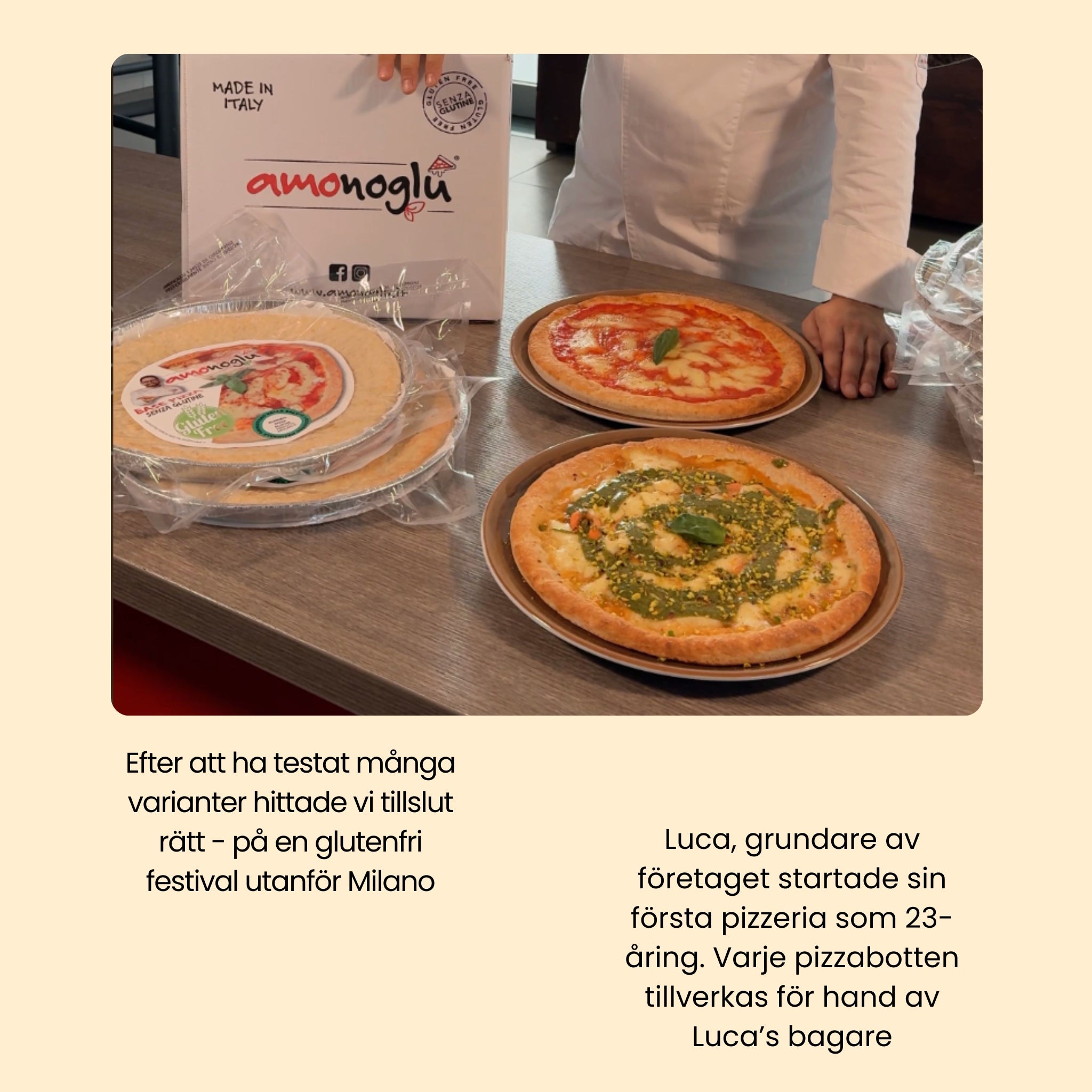 3 x Glutenfri pizzabotten från Italien