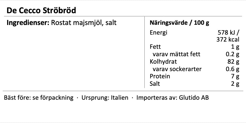 Ströbröd - De Cecco Impanatura