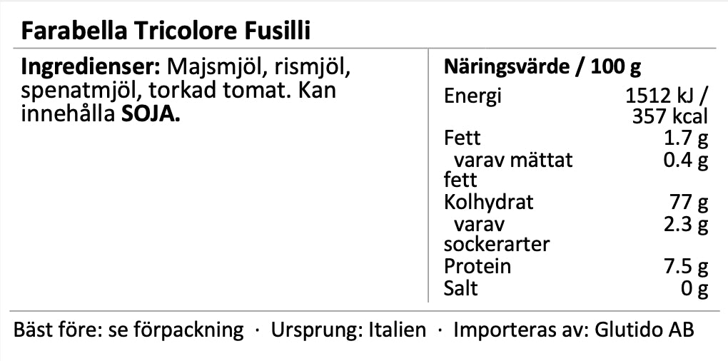 3 x Svenska glutenfria pastaklassiker