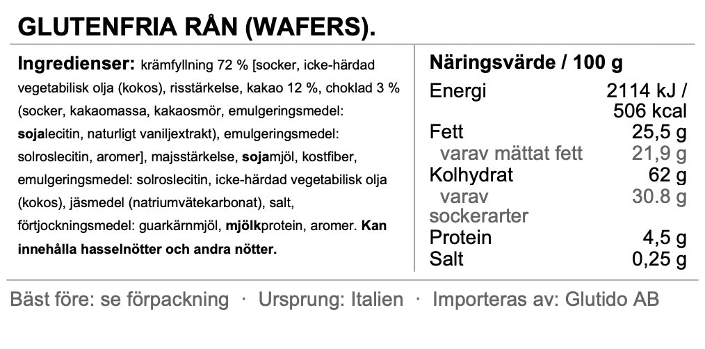 Galbusera Zerograno Wafer Cioccolato