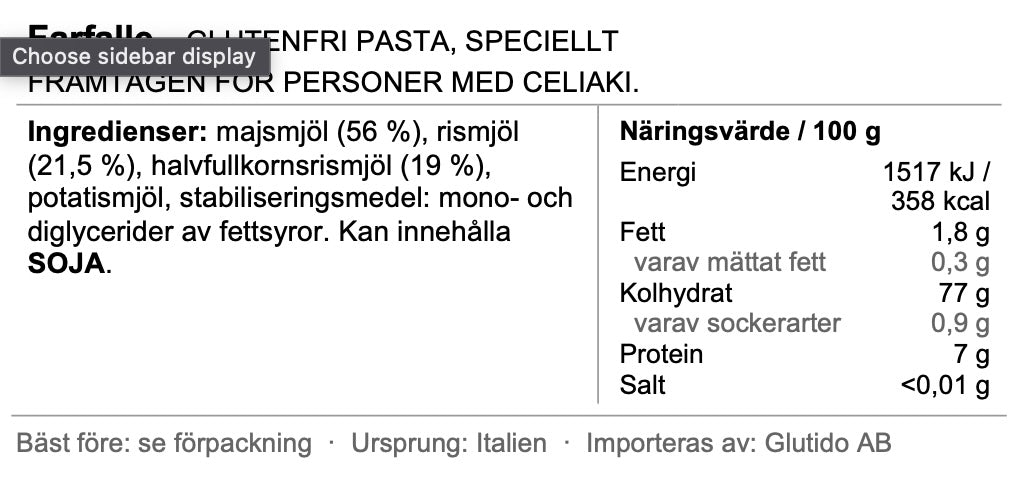 3 x Svenska glutenfria pastaklassiker