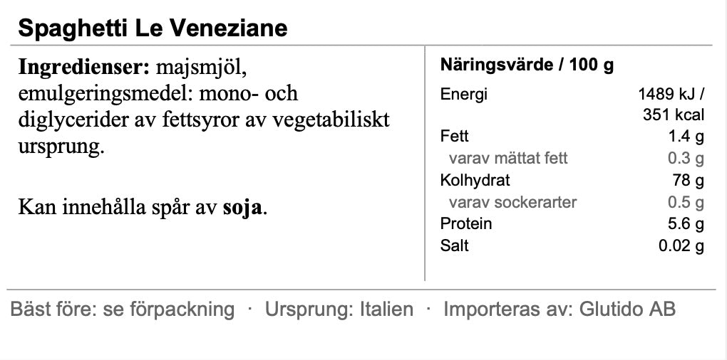 Le Veneziane Spaghetti