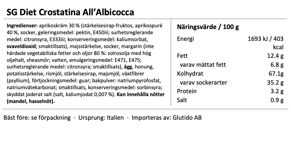 SG Diet Crostatina Albicocca