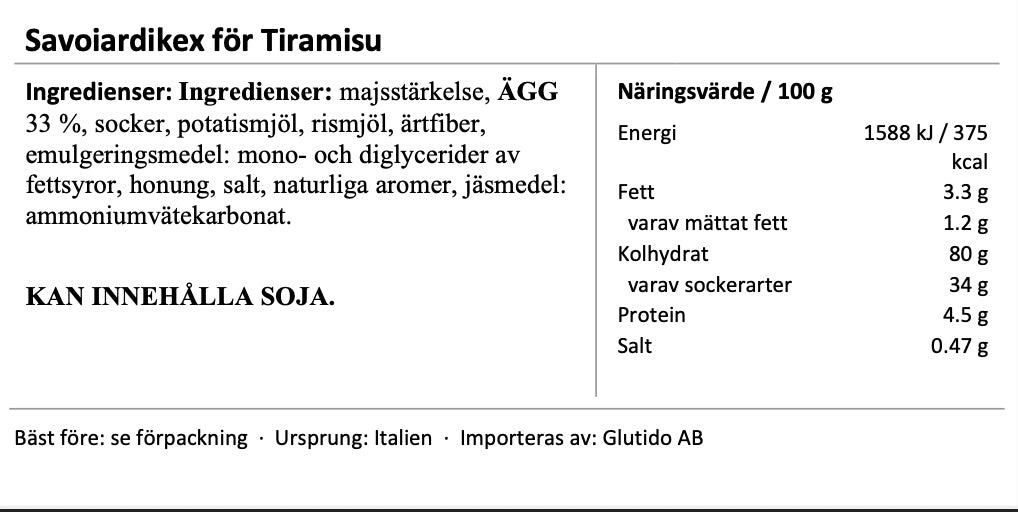 Savoiardikex för Tiramisu